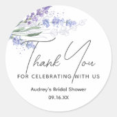 Sticker Rond Favori de remerciement à l'aquarelle de lavande (Devant)