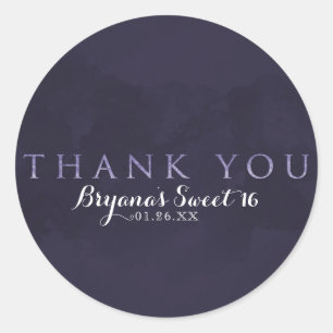 Sticker Rond Favori de remerciement chic glamour moderne gris p