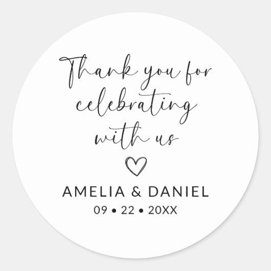 Sticker Rond Favori de remerciement pour avoir célébré avec nou (Devant)