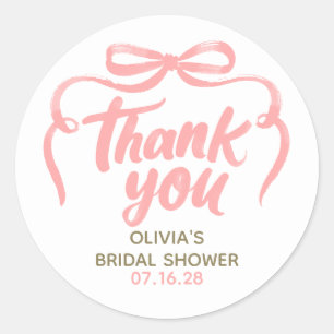 Sticker Rond Favori Rose Fantaisiste Mariage Remerciement