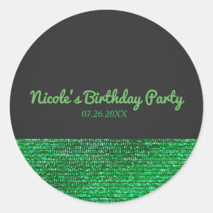 Sticker Rond Favoris de fête personnalisés sequins Glam moderne