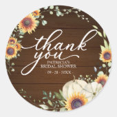 Sticker Rond Favoris de mariage avec tournesols et verdure auto (Devant)