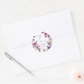 Sticker Rond Favoris de papillons violets pour la douche de mar (Enveloppe)