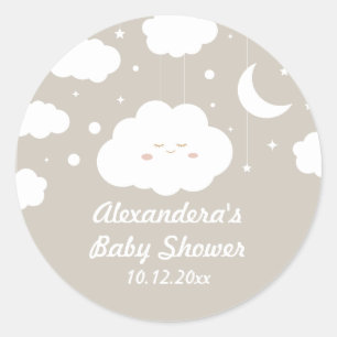 Sticker Rond Favoriser le Baby shower cloud