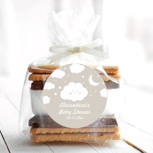 Sticker Rond Favoriser le Baby shower cloud