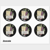 Sticker Rond Favoriser Sac Seals Vin Champagne Vignoble Mariage (Feuille)