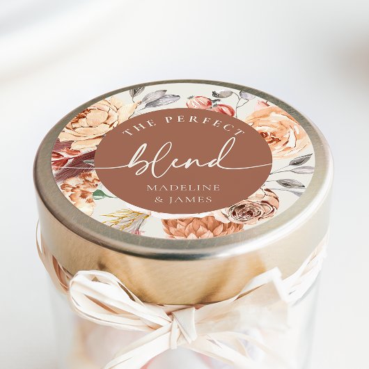 Sticker Rond Favour de mariage sur le thème du café "Le mélange