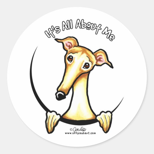 Sticker Rond Fawn Greyhound IAAM (Devant)