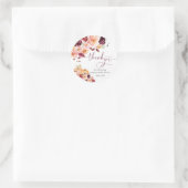 Sticker Rond Faye Bourgogne Automne Floral Merci (Sac)