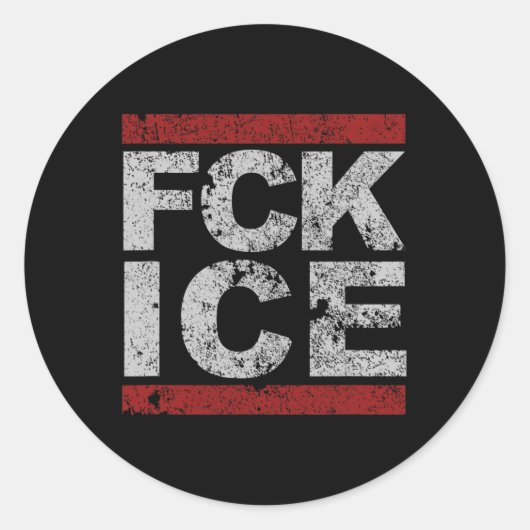 Sticker Rond Fck Ice déprimé (Devant)