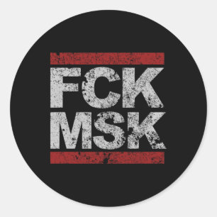 Sticker Rond Fck Msk désorganisé