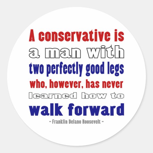 Sticker Rond FDR définit les conservateurs plus sombres (Devant)