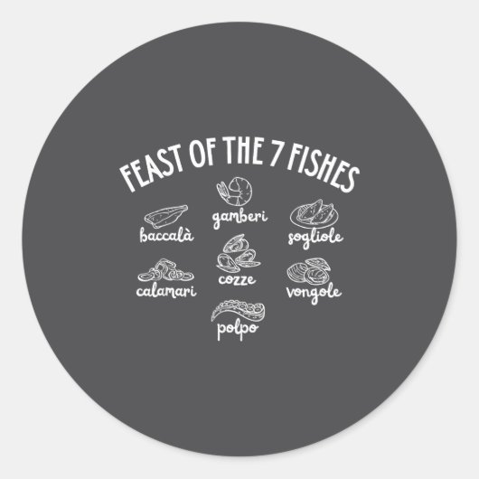 Sticker Rond Feast Of The 7 Fishes  (Devant)
