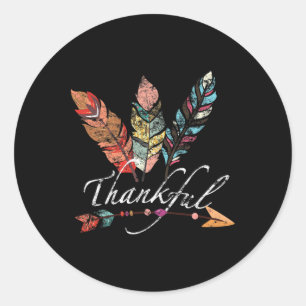 Sticker Rond Feather et Flèche Chute - Thanksg Vintage
