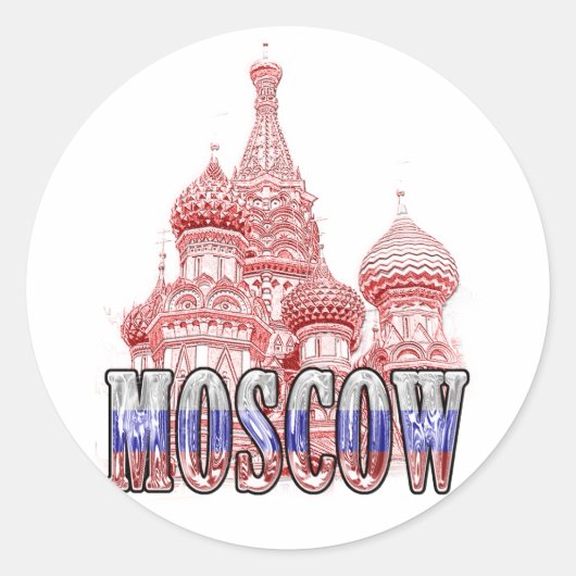Sticker Rond Fédération de Russie de Moscou (Devant)