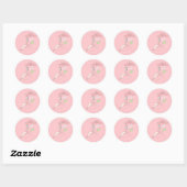 Sticker Rond Fée Ballerine illusima sur Fleur Ballet Rose (Feuille)