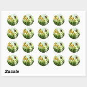 Sticker Rond Fée curieuse - Fée et Tabourets (Feuille)
