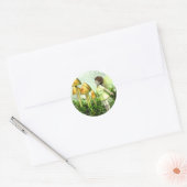 Sticker Rond Fée curieuse - Fée et Tabourets (Enveloppe)