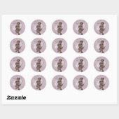 Sticker Rond Fée de bulle rose KRW (Feuille)