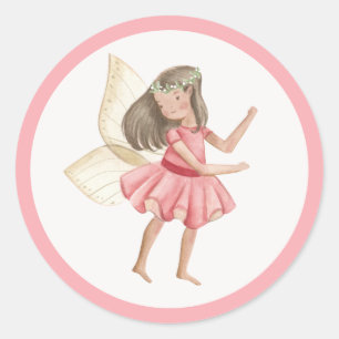 Sticker Rond Fée de la princesse Whimsical fête d'anniversaire 