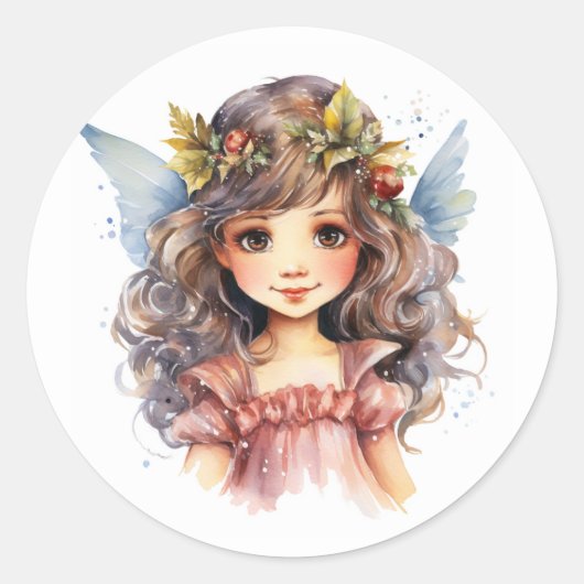 Sticker Rond Fée de Noël (Devant)