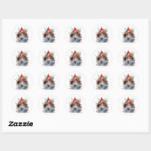 Sticker Rond Fée de Noël (Feuille)