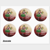 Sticker Rond Fée de Noël magique (Feuille)