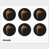 Sticker Rond Fée de papillon de monarque orange 2 - (Feuille)