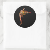 Sticker Rond Fée de papillon de monarque orange 2 - (Sac)
