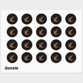 Sticker Rond Fée de papillon de monarque orange 3 - (Feuille)