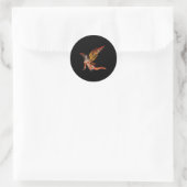 Sticker Rond Fée de papillon de monarque orange 3 - (Sac)