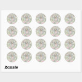 Sticker Rond Fée de Rose Fantaisiste (Feuille)
