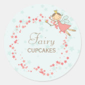 Sticker Rond Fée douce Princesse Fille Fête d'anniversaire Fave (Devant)