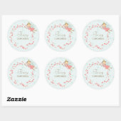 Sticker Rond Fée douce Princesse Fille Fête d'anniversaire Fave (Feuille)