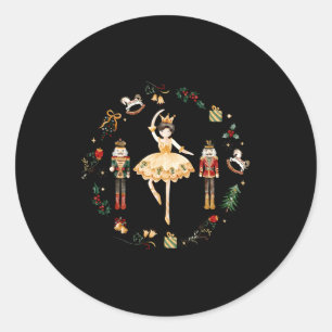 Sticker Rond Fée Dragée Casse-Noisette Bébé Anniversaire Hiver