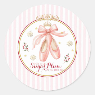 Sticker Rond Fée Dragée Fête de Naissance Coquette Casse-Noiset