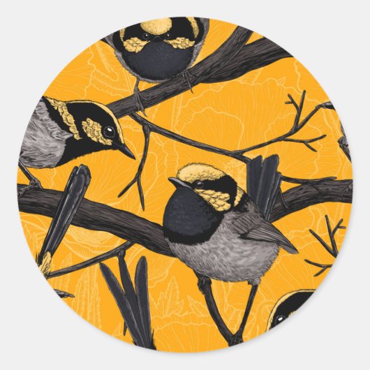 Sticker Rond Fée en jaune (Devant)