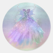 Sticker Rond Fée Ethereal | Rainbow Ombre Pastel Sheen (Devant)