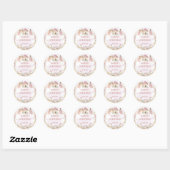 Sticker Rond Fée Floral Fille fête d'anniversaire (Feuille)