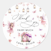 Sticker Rond Fée Florale Cute Jardin Merci Fée beaucoup (Devant)