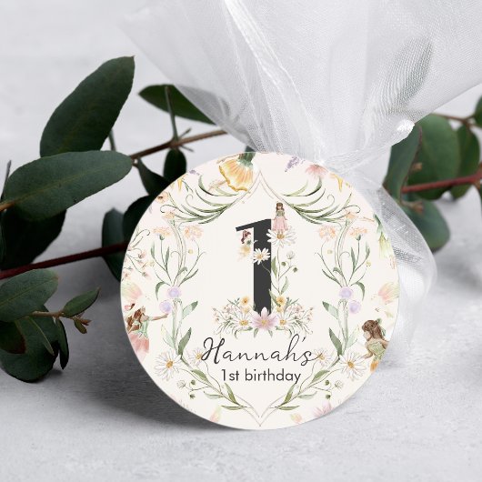 Sticker Rond Fée florale magique Anniversaire