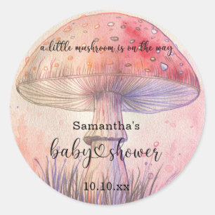 Sticker Rond Fée fly agaric shower de bébé