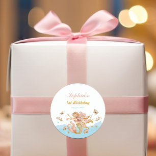 Sticker Rond Fée magique Fée Sirène Fête d'Anniversaire Fille
