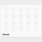 Sticker Rond Fée rose 15e anniversaire simple moder quinceanera (Feuille)