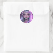 Sticker Rond Fée rose pastel douce (Sac)