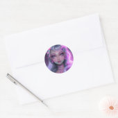 Sticker Rond Fée rose pastel douce (Enveloppe)