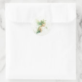 Sticker Rond Fée verte légère Alcool Encre Fille Anniversaire F (Sac)