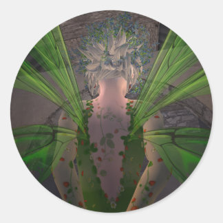 Sticker Rond Fée verte @ Porte secrète