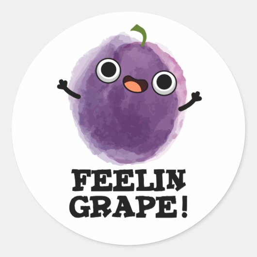 Sticker Rond Feelin Graphe Drôle Fruit Pun (Devant)