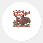 Sticker Rond Feeling thankful Classic T-Shirt (Devant)